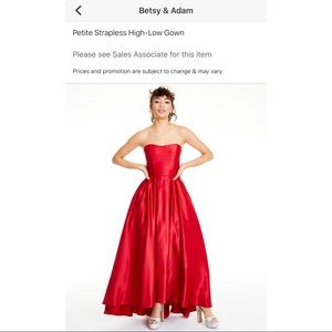 RED HIGH LOW GOWN